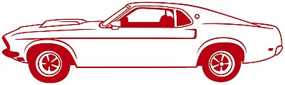 1969 Ford Mustang Side View Vinyl Decal Your Color Choice Sticker • $9.68