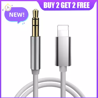 8 Pin To 3.5mm Aux Audio Adapter Cable Cord Jack For IPhone 14 13 12 11 NEW • £3.26