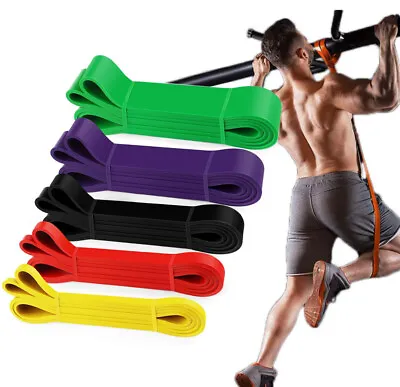 $37.99 • Buy Heavy Duty Resistance Yoga Bands Loop Exercise Fitness Workout Band Gym