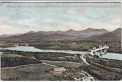 Menai Straits From Llanfair Postcard Posted 1908 VGC • £1.30