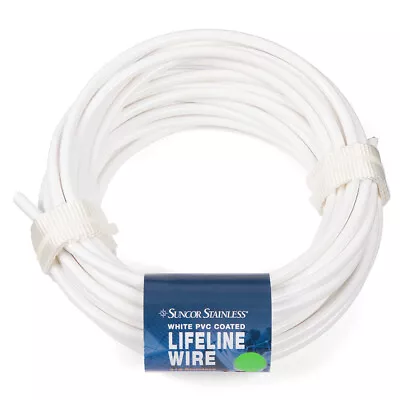 Stainless Pvc Wire Rope Cable 7 X 7 1/4  X 5/16  Cuts White (sold Per Foot) • $2.39