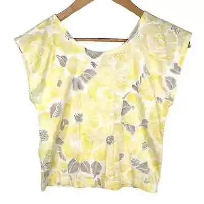 Vintage Currants By Jeri-Jo Yellow Floral Tank Top • £16.39