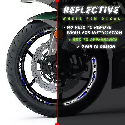 For Suzuki GSR 750 11-16 15 14 13 12 Reflective Rim Sticker 17 Inch SH25 BLUE • $31.05