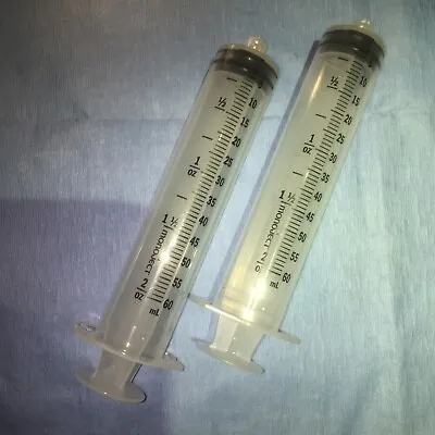 2 X 60 Ml LUER LOCK STERILE SYRINGES Sterile Syringe Only No Needle Hydrophonics • $8.95