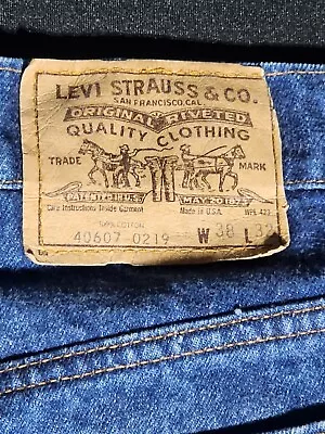 Vintage LEVI'S Fit 40607 - 0219 Jeans Orange Tab 38x32 (36-37 Actual Waist) Blue • $38