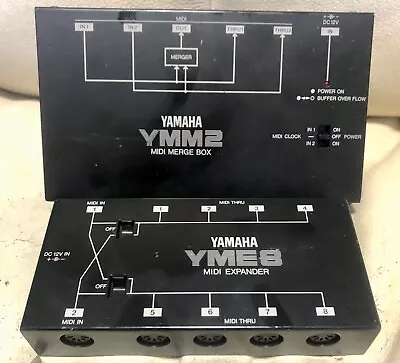 Vintage Pro Audio Yamaha YMM2 Midi Merge Box & Yamaha YME8 Midi Expander • $72.85