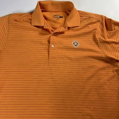 Jack Nicklaus Shirt Mens L Performance Short Sleeve Orange Golf Polo Muirfield • $10.88