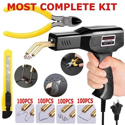 Hot Stapler Gun Plastic Repair Car Bumper Fender Welder Machine Kit +400 Staples • $15.95