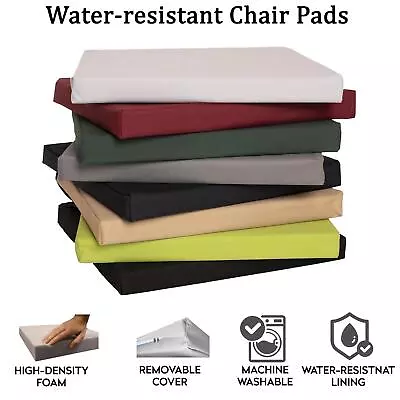 Outdoor Water-Resistant Chair Pads Garden Patio Furniture Tie On Chair Cushions • £10.99