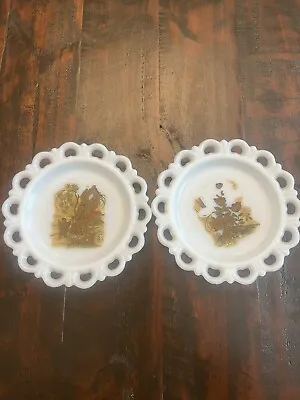 Anchor Hocking Milk Glass Old Colony Lace Edge Salad Plate Decoupage 8.25  • $10