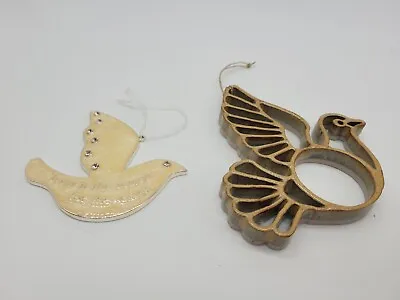 Lot Of 2  Diffrent Dove Christmas Ornaments Reason For The Season Bling Bird • $7.70