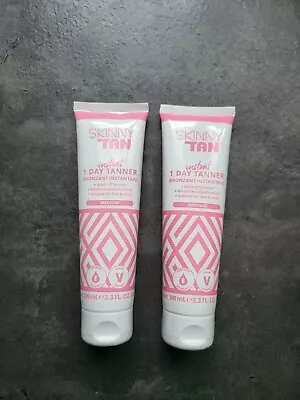 Skinny Tan Instant 1 Day Tanner - Medium - 2 X 100ml Sealed • £9.99