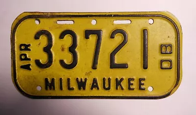 Vintage Wisconsin 1980 Milwaukee Bicycle License Plate • $21.99