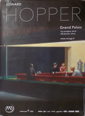 Edward Hopper 2012 Paris Exhibition Poster - Nighthawks Painting / Bar • £241.04