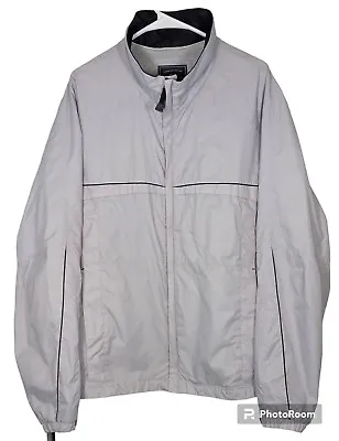 Pacific Trail Mens XL Jacket Windbreaker Raincoat Full Zip Fully Lined Gray • $10.95