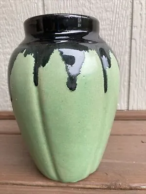 $89 • Buy Zanesville Stoneware Drip Green 1930s Vintage 9” Art Pottery Vase 795