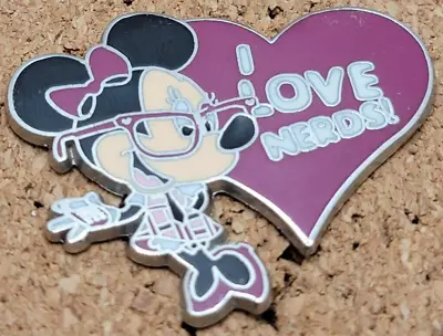 $4.19 • Buy Disney Parks I Love Nerds! Minnie Mouse Trading Lapel Pin