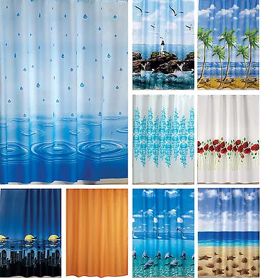 Fabric Bathroom Shower Curtain In Different Patterns 180 X 180CM (71  X 71 ) • £14.50