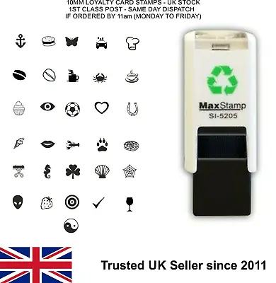 Quality Loyalty Card Stamp 10mm Self Inking Rubber Small Pocket - FAST DISPATCH • £13.09