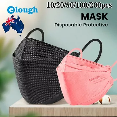 10-200pcs Face Mask Adult Protective Cover Mask 4-Layer Filter Comfortable • $97.98