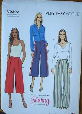 Vogue V9302 Sewing Pattern Plus Size 6 - 22 Ladies Pants Trousers Summer Uncut  • £2