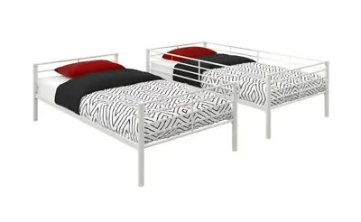 Contemporary/Modern Twin Over Twin Metal Bed Frame White  • $239.99