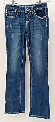 Miss Chic Jeans Size 3 Low Rise Slim Embellished • $16.90