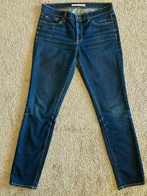 Looks New Womens J Brand The Skinny Jeans 29 Blue Mid Rise Whiskered Distressed • $19.50