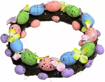 Easter Door Wreath Luxury Quality Artificial Wreath Blue Pink Purple Egg Bunny • £6.99