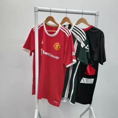 Adidas Manchester United Football Club Shirts Men's UK Size L Bundle X3 RMF03-RH • £8.50