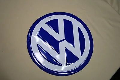 VW Blue And White 11 1/2 Inch Diameter Painted Sign • $15.98