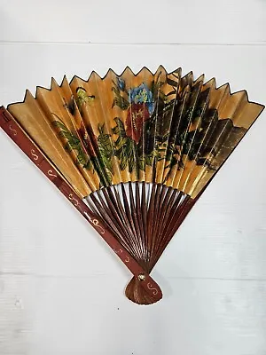 Antique Folding Fan Hand Painted -Flowers Design! • $20