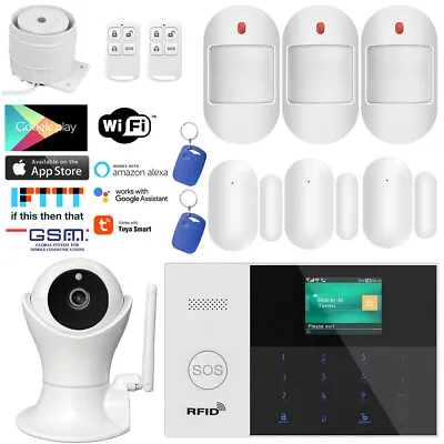 Y31 Tuya APP WiFi GSM RFID Wireless House Home Security Alarm System+HD Camera • $128.99