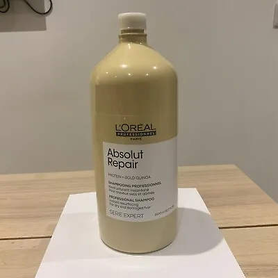 L'OREAL Absolut Repair Gold Quinoa + Protein Shampoo 1500ml Imperfect Container • £32
