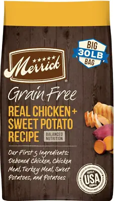 Merrick Real Chicken + Sweet Potato Recipe Grain-Free Adult Dry Dog Food • $48.99