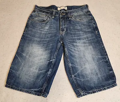 Ecko Unltd Mens Jean Shorts Size 30 Blue Flat Front Mid Rise Straight Leg • $10.39