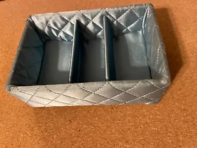 Vintage Blue Quilted Dresser Jewelry Box Tray  Dream House Closet Accessories  • $15