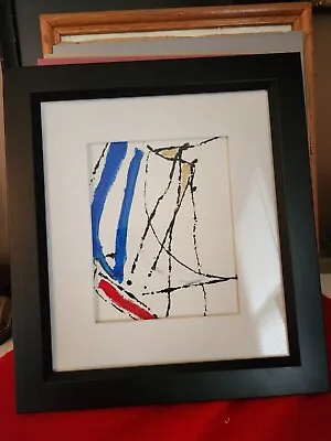 Original Abstract Ink Painting On Paper Mid Century Modern Style 12 By 14 • $29.55