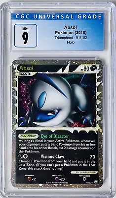 $62.99 • Buy 2010 POKEMON CGC 9 HGSS Triumphant Absol PRIME 91/102 Holo Rare