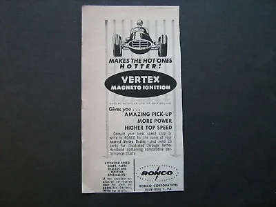 1959 Ronco VERTEX Magneto Ignition--vintage 59 Ad From Private Estate Collection • $7.75