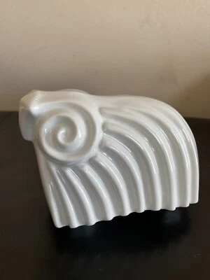 $32.95 • Buy Vintage MINT Naaman Israel Handcast White Handmade Porcelain Ram Figurine
