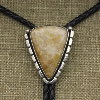 Triangle Sterling Silver Fossilized Coral Bolo Tie By Jose Campos+ • $265