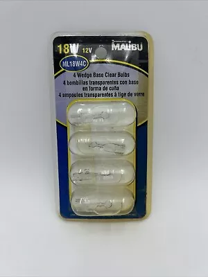 Ml4w4c Malibu Brand Wedge Base Clear Bulbs 4w 12v • $8.99