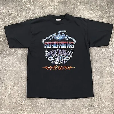 Vintage Scorpions Shirt Mens XL Black Deep Purple Dio USA Concert Tour Y2K Logo • $39.98