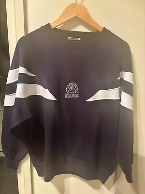 Vintage Early 90s AFL Carlton Blues Medium Vivid Crewneck Jumper • $130