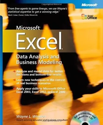 Excel Data Analysis & Business Modeling Book/CD Package (Bpg-Other) By Wayn • £3.50