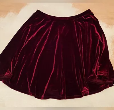 Women's Velvet Stretchy Mini Flared Skater Skirt • $8