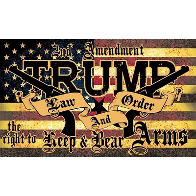 Trump Law & Order 2nd Amendment 2024 President Flag USA America 3x5 Feet MAGA • $7.99