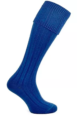 Scottish Men's Deluxe Wool Blend Blue 1 Kilt Hose Socks  • $14.99