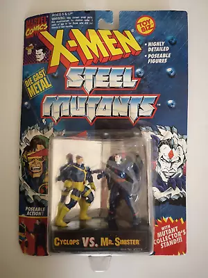 Toy Biz Marvel X-MEN STEEL MUTANTS Die-cast Figures CYCLOPS VS MR SINISTER 1994 • £8.99